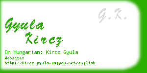gyula kircz business card